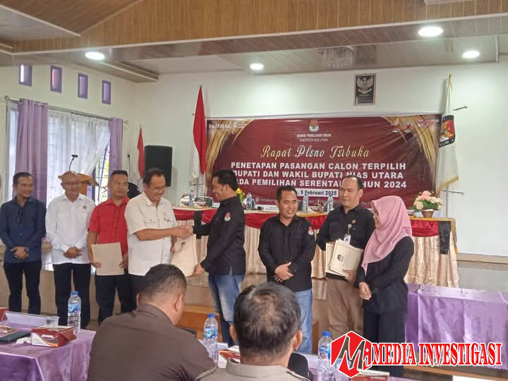 Penetapan Bupati dan wakil Bupati Nias Utara periode 2024-2029.