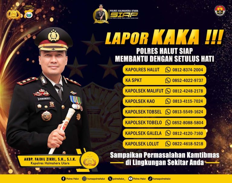 Dukung Program Asta Cita Presiden, Kapolres Halut Luncurkan “LAPOR KAKA”