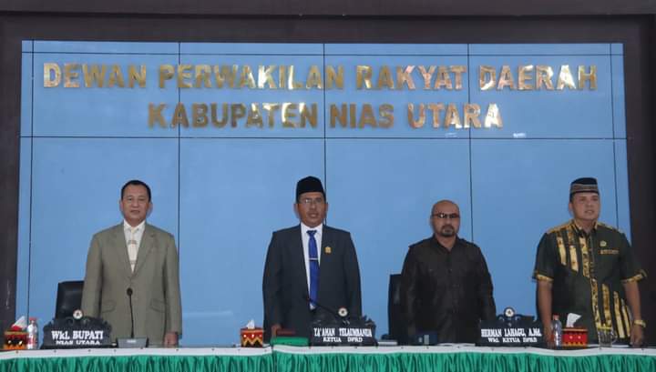 DPRD Nias Utara gelar rapat paripurna penetapan Bupati dan wakil Bupati Nias Utara.