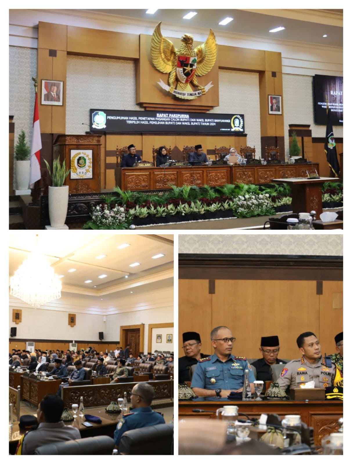 Kasdim 0825/Banyuwangi Laksanakan Rapat Pengumuman Hasil Penetapan Pasangan Calon Bupati Dan Wakil Bupati Banyuwangi Terpilih Periode 2025-2030