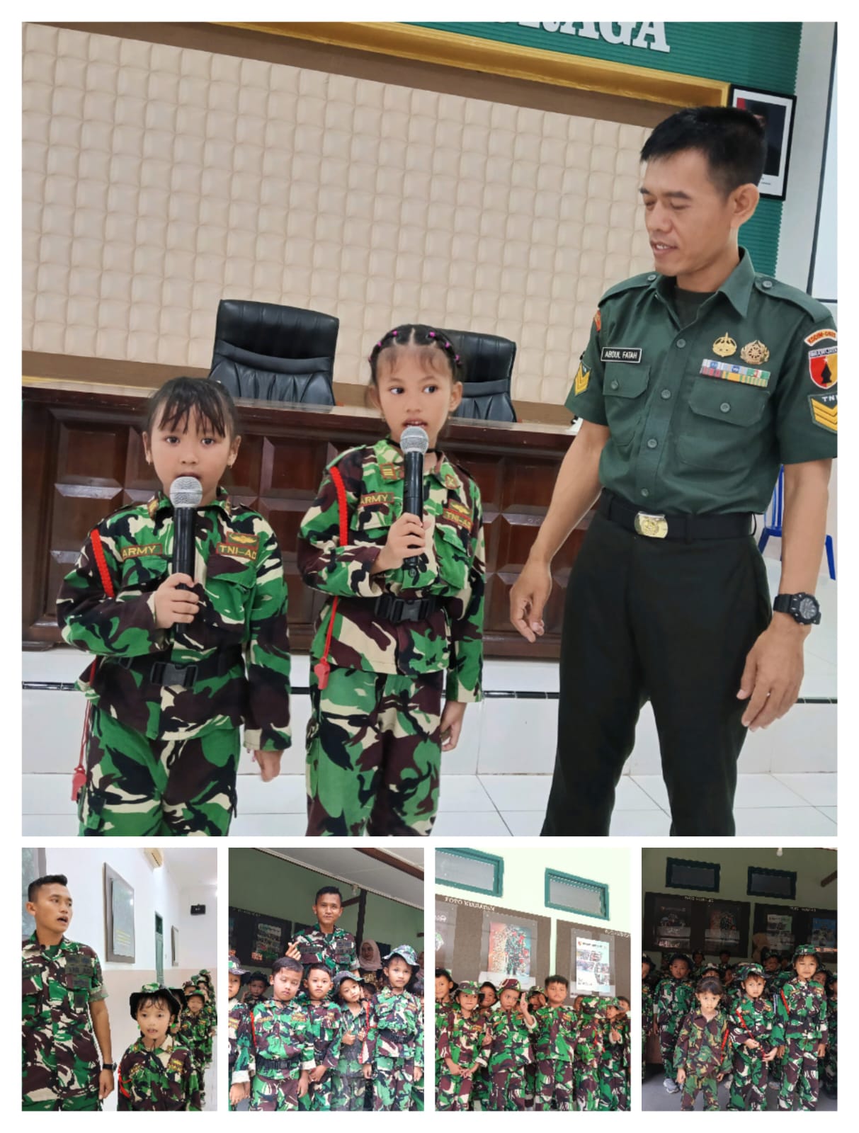 Program “Gelas Wangi” Kodim 0825/Banyuwangi Memupuk Wasbang Kedisiplinan Sejak Dini, Tema Profesi TK Kartika IV-74, IV-75, IV-76