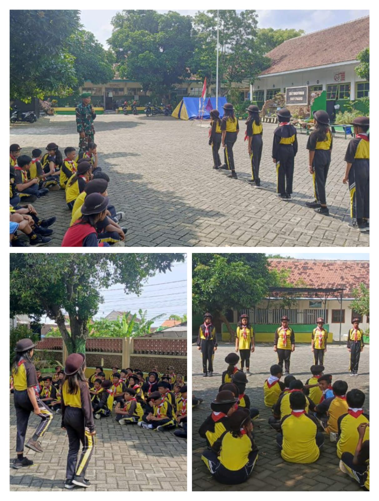 Serda Iwan Prajurit Kodim 0825/Banyuwangi Latih PBB Siswa SD Negeri 2 Singotrunan