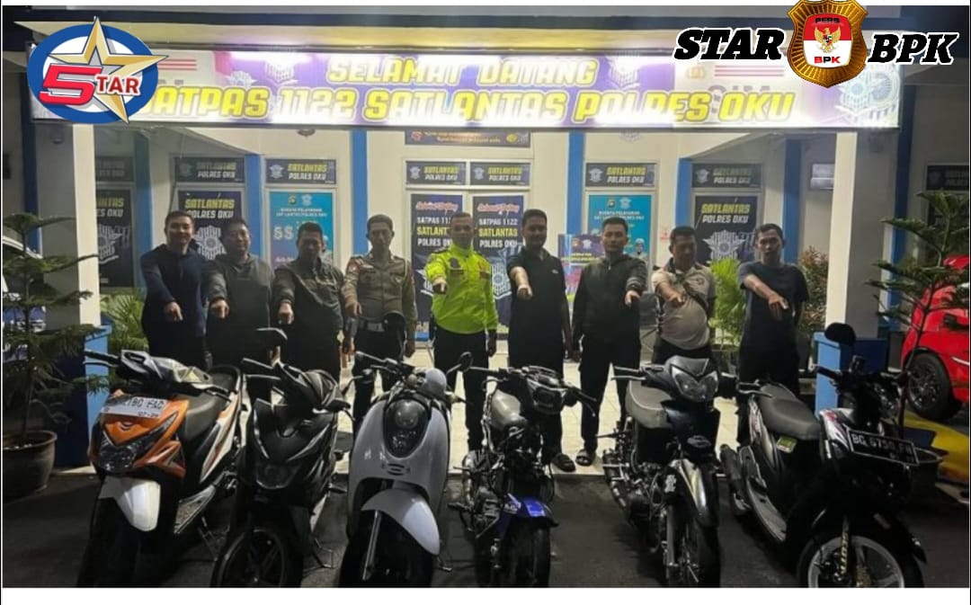 Sat Lantas Polres Oku Amankan Beberapa Kendaraan Sepeda Motor Di Duga Digunakan Balap Liar