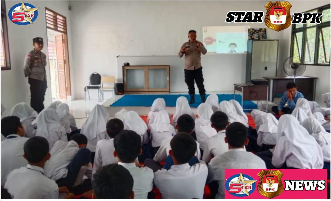 Polsek Pengandonan Polres OkU Laksanakan Sosialisasi Tentang Perundungan Di SMP Negeri 51 Oku