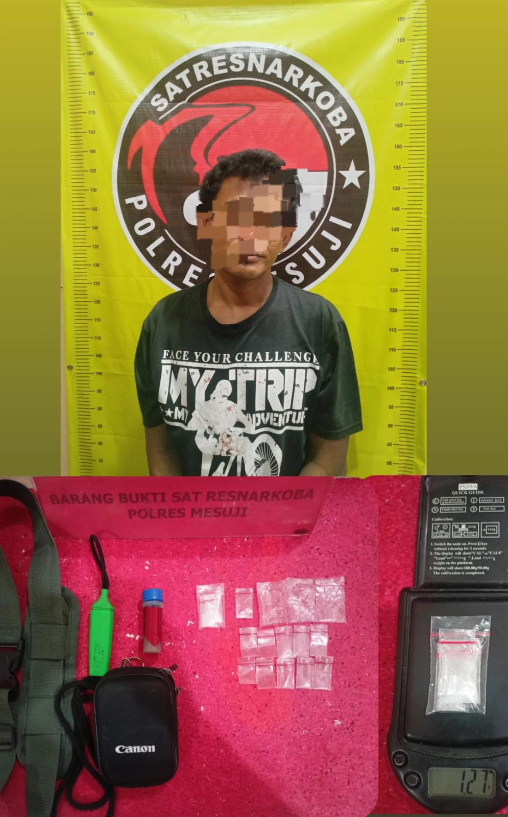 Diduga Menjadi Pengedar Narkotika Jajaran Sat Res Narkoba Mengamankan Seorang Pria Asal Mukti Karya