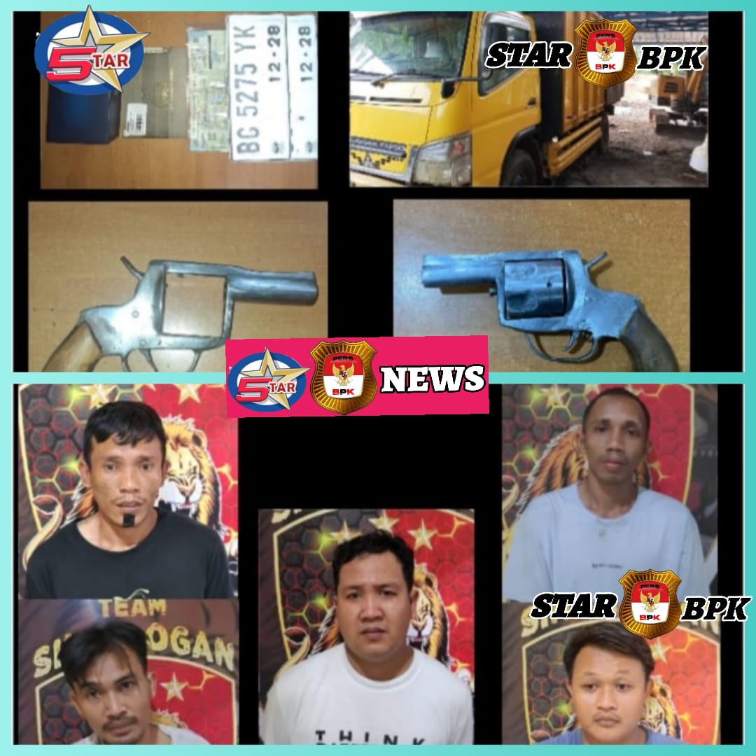 Tim Resmob Singa Ogan Polres Oku Amankan Lima Pelaku Dalam Kasus Pencurian Dengan Kekerasan Berikut Barang Bukti Senjata Api Rakitan