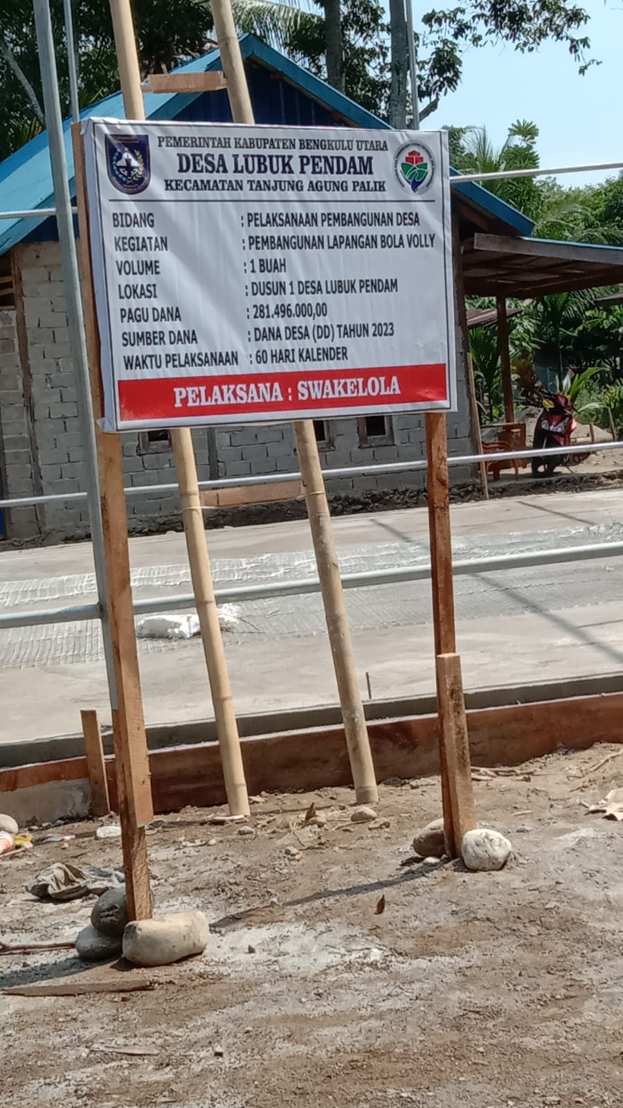 BUSYET RP 281.496.000 UNTUK PEMBANGUNAN LAPANGAN VOLLY BALL DI DUSUN 1 TIDAK DIYAKINI KEBENARANYA.