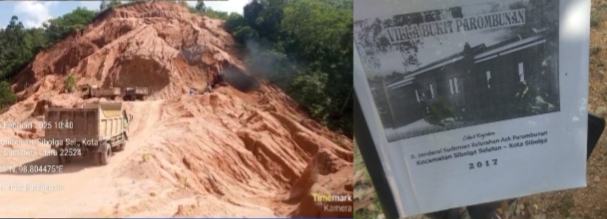 Galian C Di Villa Bukit Parombunan Jalan Sudirman Parombunan. Kota Sibolga. Diduga Mengundang Longsor 