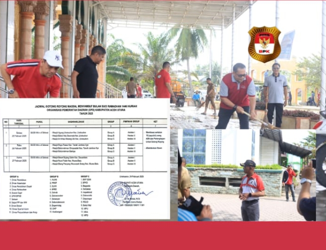 Sambut Ramadhan dan Dukung Program 100 Hari Kerja Bupati, ASN Pemkab Aceh Utara Gotong Royong Massal
