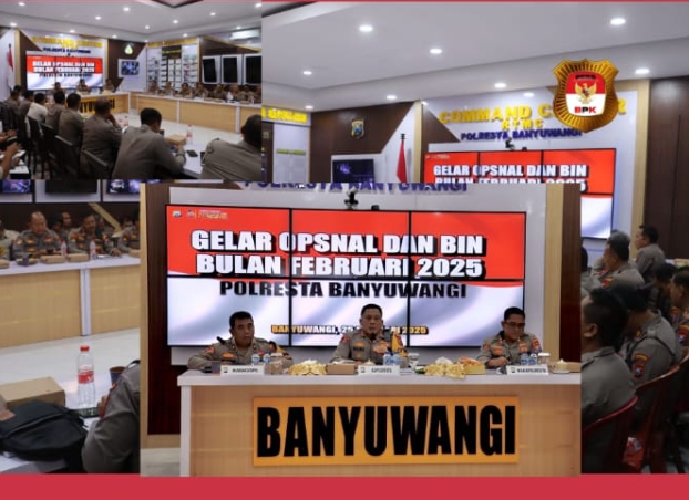 Polresta Banyuwangi gelar Rapat Opsnal dan Pembinaan, Evaluasi Kinerja Satuan