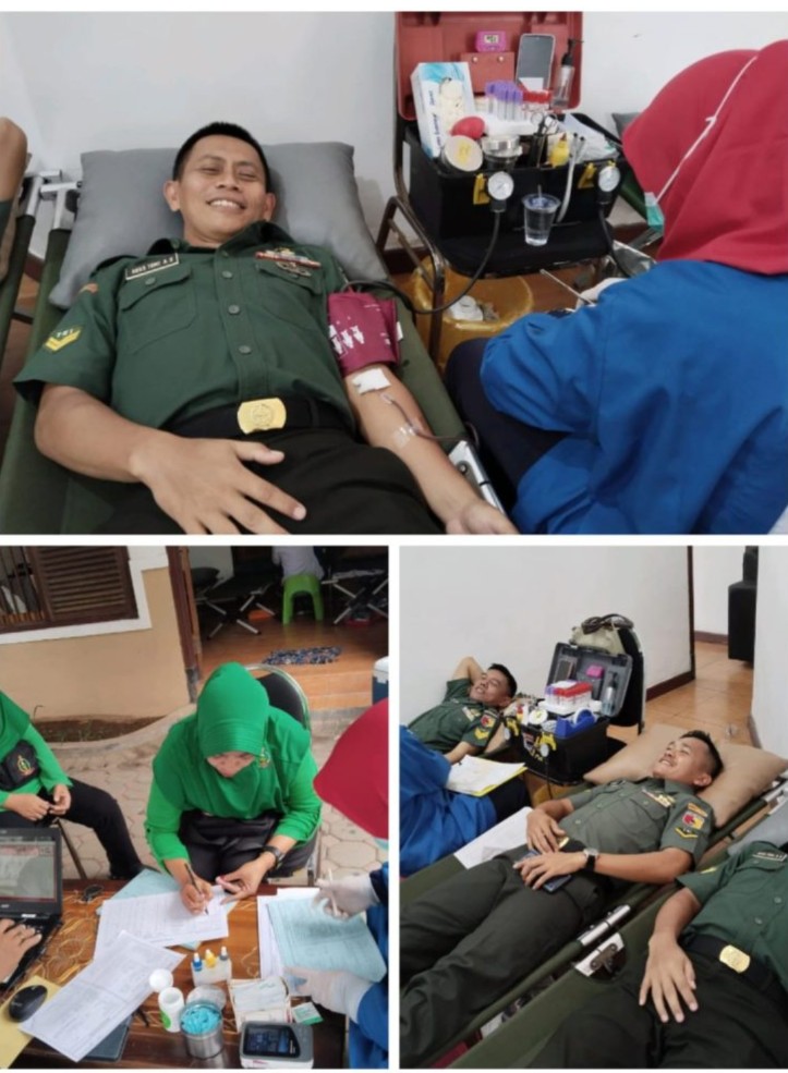 Peringati HUT ke-79 Persit Kartika Chandra Kirana, Kodim 0825/Banyuwangi Gelar Bakti Sosial Donor Darah
