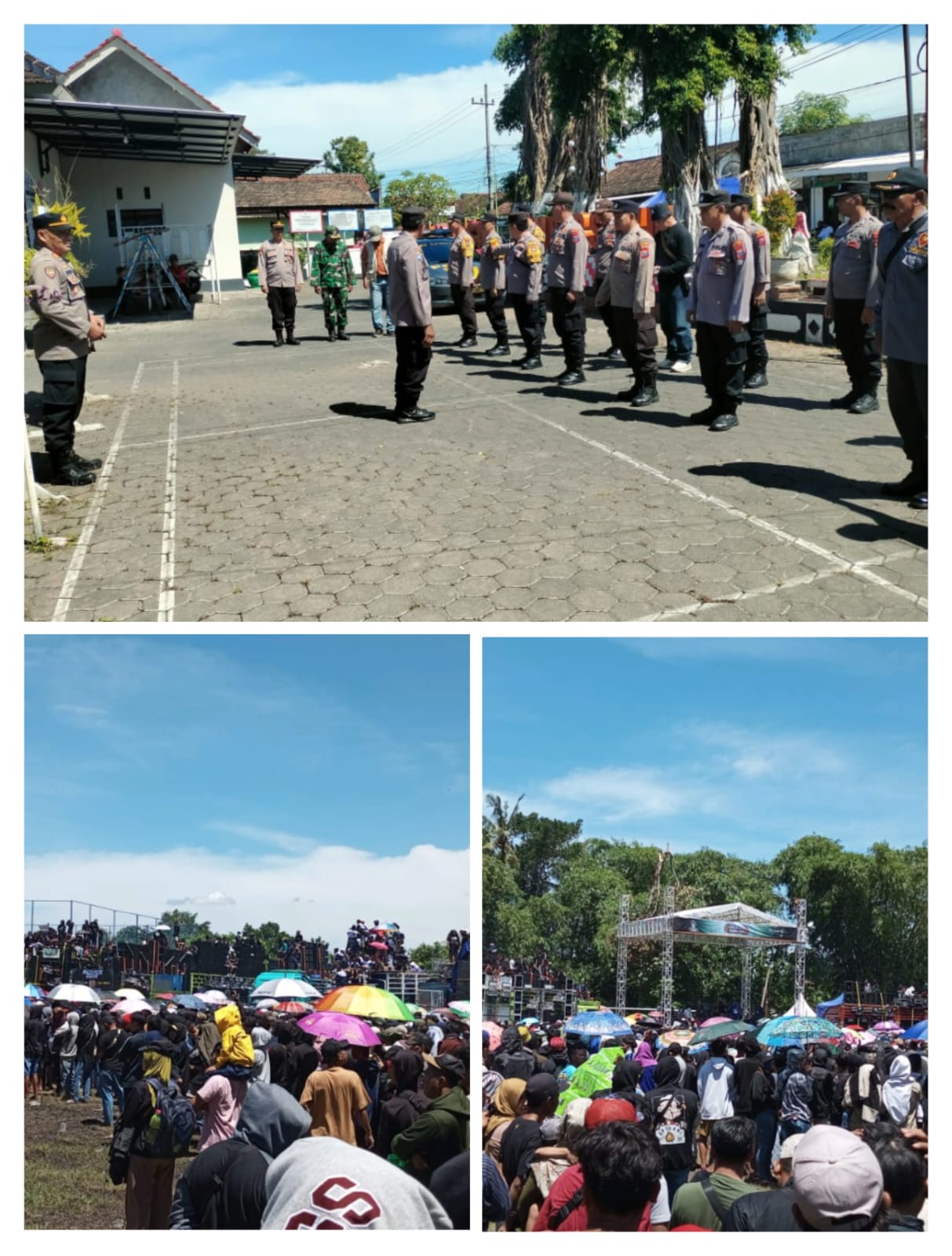 Gelar Persiapan Acara Halal Bihalal, Desa Sumbersewu Cek Sound System Horeg Di Lapang