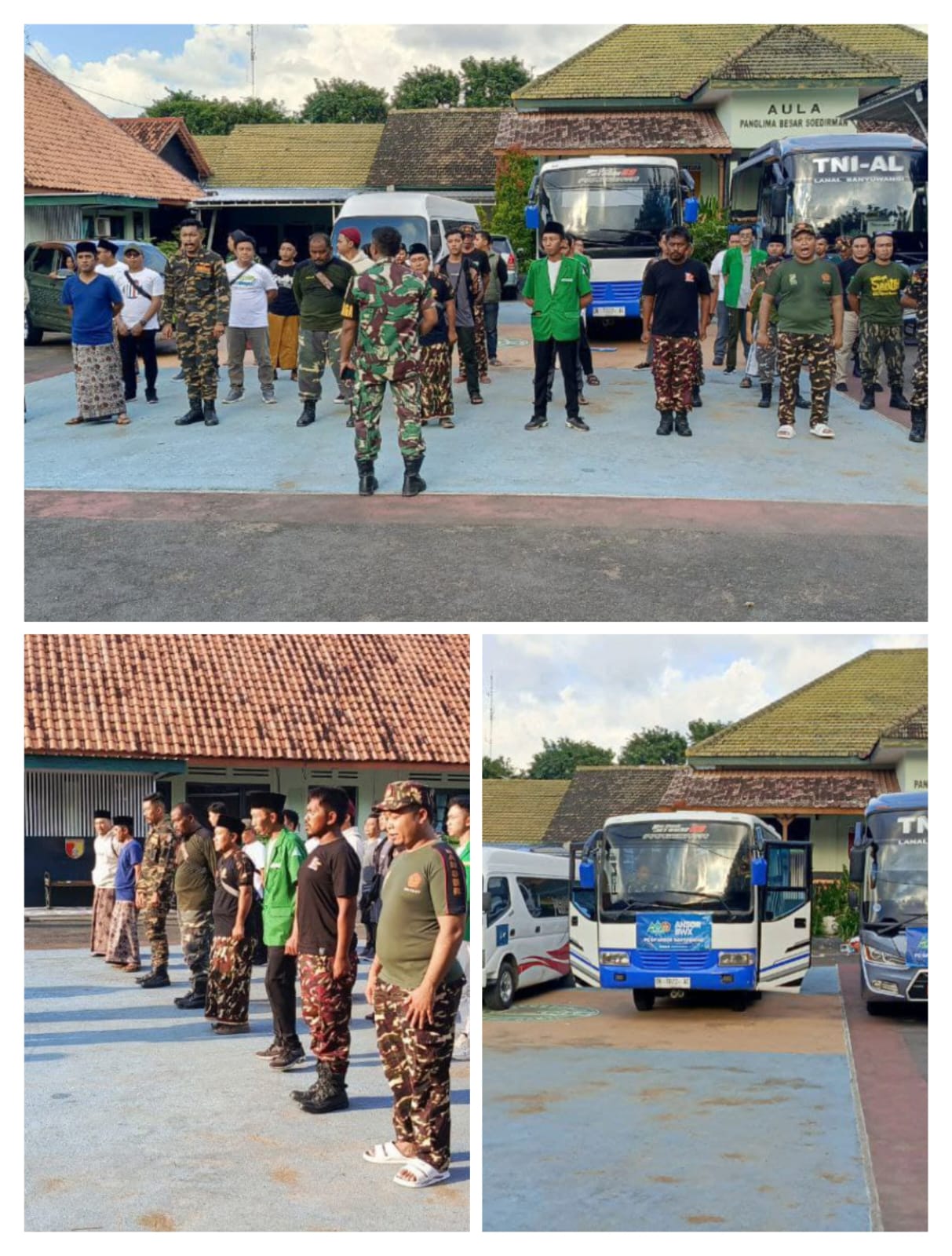 Dandim 0825/Banyuwangi Pimpin Apel Pemberangkatan GP Ansor dan Banser Banyuwangi Halal Bihalal Ke Kodam V/Brawijaya