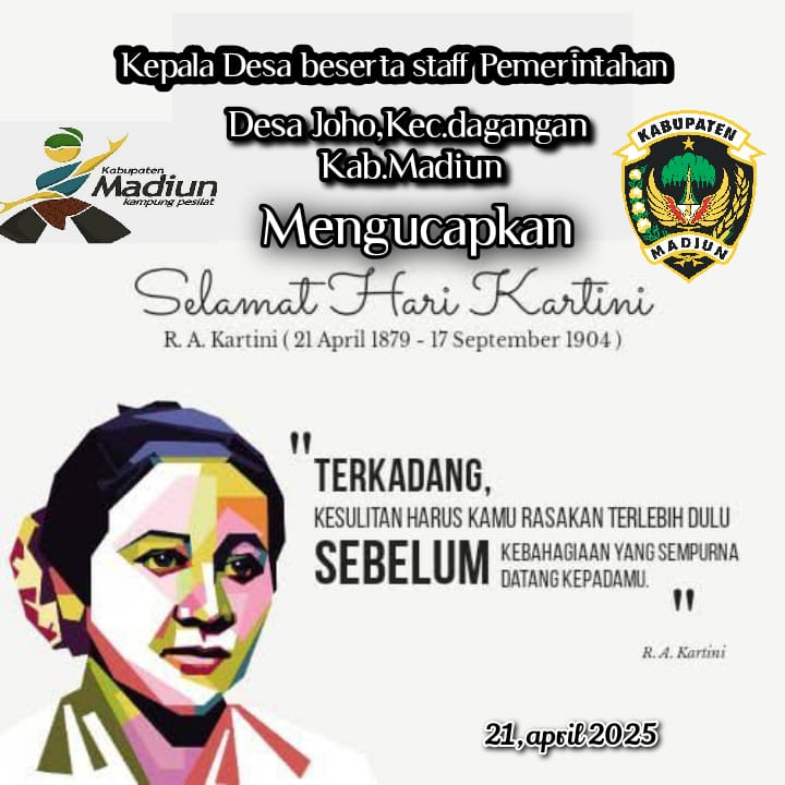 Kepala Desa Joho Kecamatan Dagangan Dan Staf Mengucapkan Selamat Hari Kartini 2025.