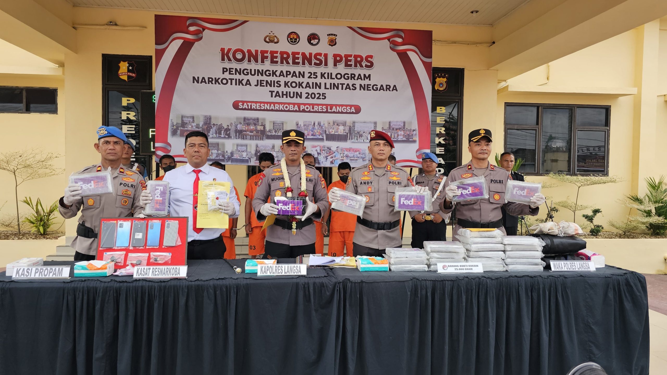 Sat Resnarkoba Langsa Buru Jaringan Pengedar Kokain,6 Pelaku di Tangkap di Aceh dan Sumatera