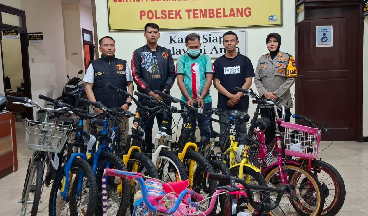 Pelaku Spesialis Pencurian Sepeda Pancal Sedang di amankan Polisi Polsek Tembelang Jombang Di 11 TKP