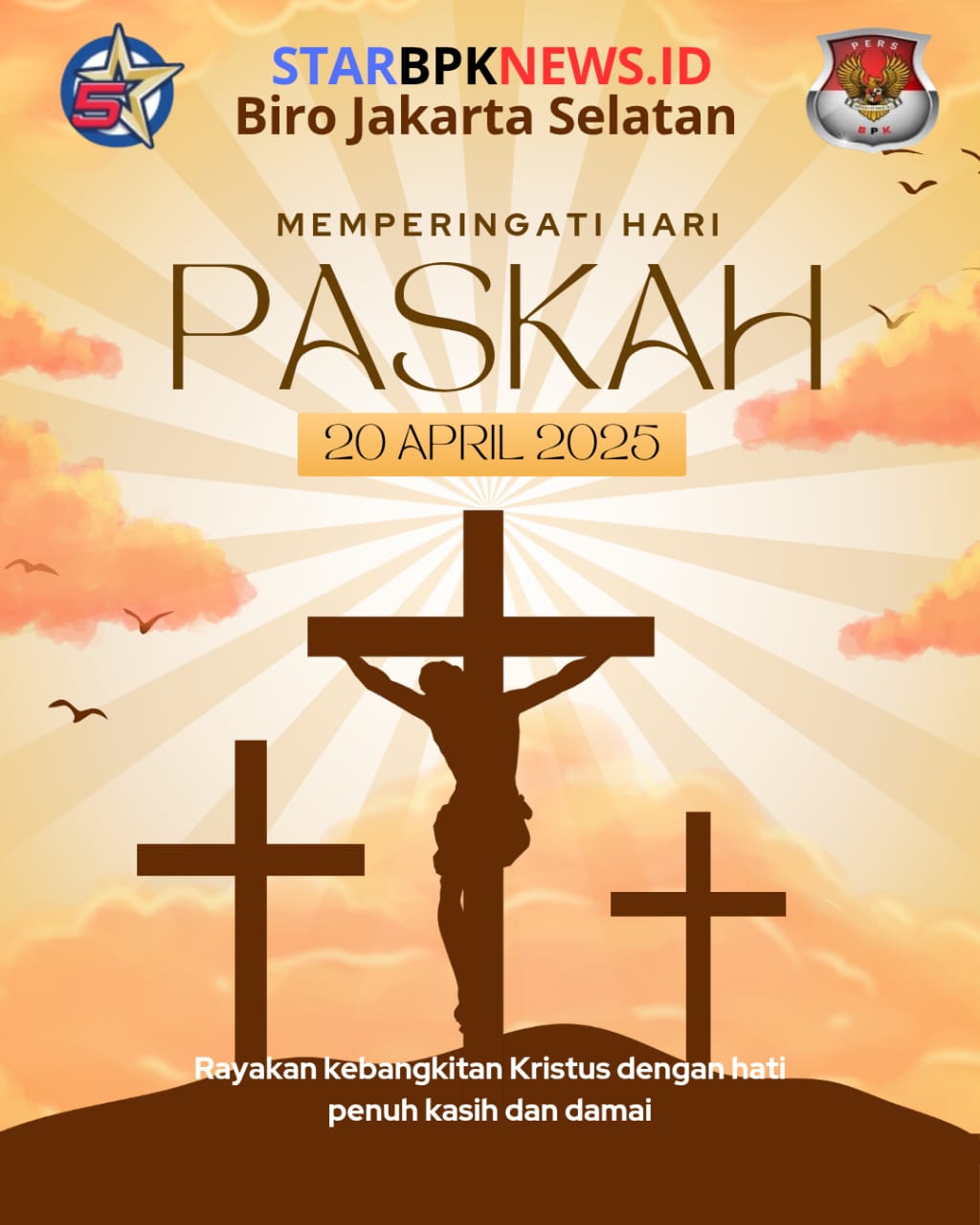 Memperingati hari Paskah pada Minggu, 20 April 2025.