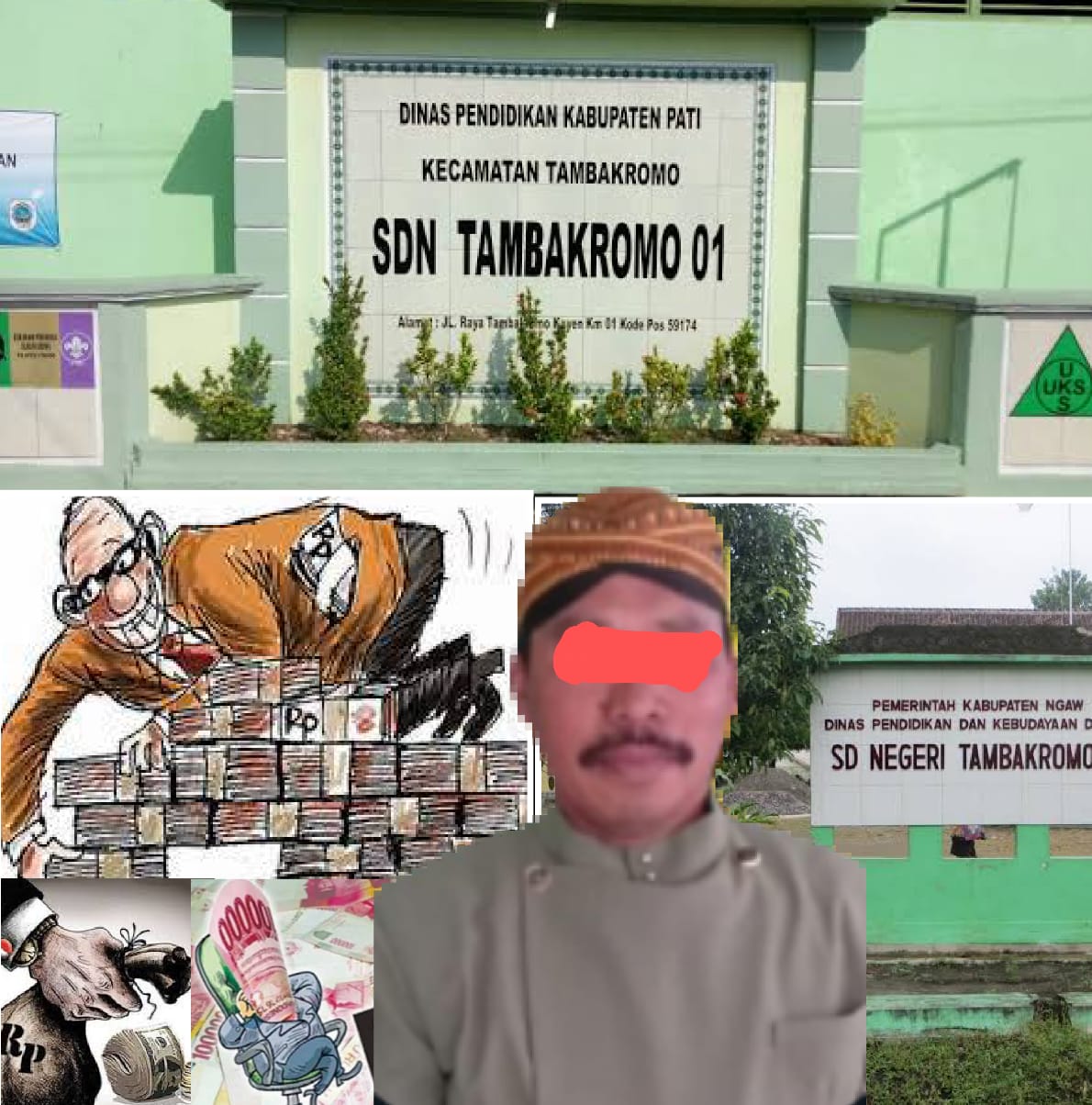 ANGGARAN DANA BOS RP 57 600.000 UNTUK PEMBAYARAN HONOR TA 2024 DI SD NEGERI TAMBAKROMO 1 GENENG NGAWI JAWA TIMUR DIDUGA DI KORUPSI