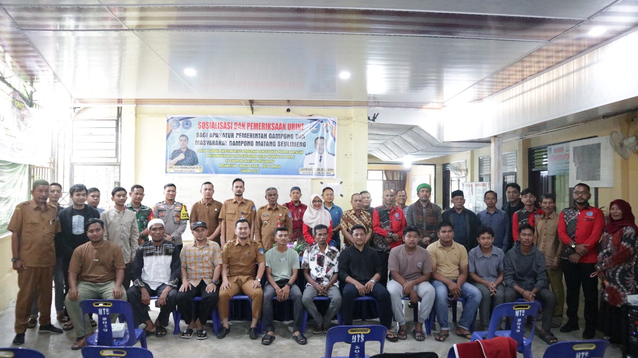 Geuchik Gampong Matang Seulimeng Gelar Sosialisasi P4GN,Serta Tes Deteksi Narkoba Melalui Tes Urine