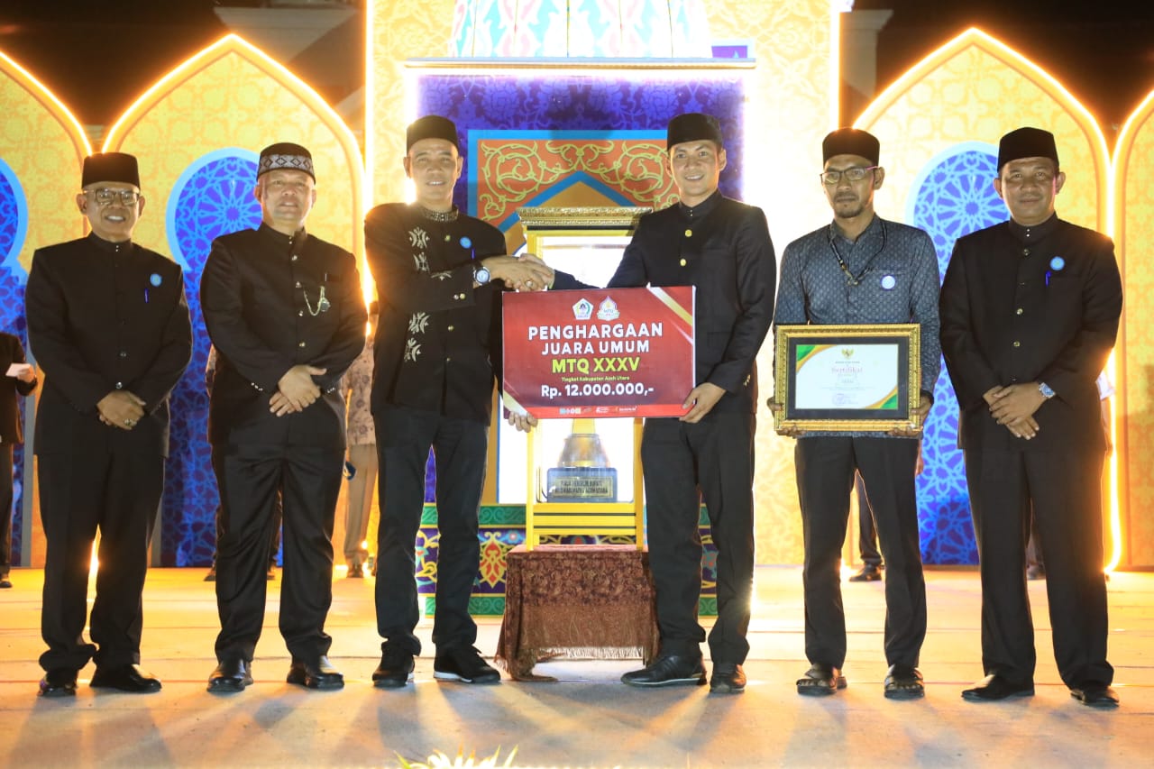Wabup Tarmizi Panyang Resmi Tutup MTQ ke-35 Aceh Utara Tanah Jambo Aye Raih Juara Umum