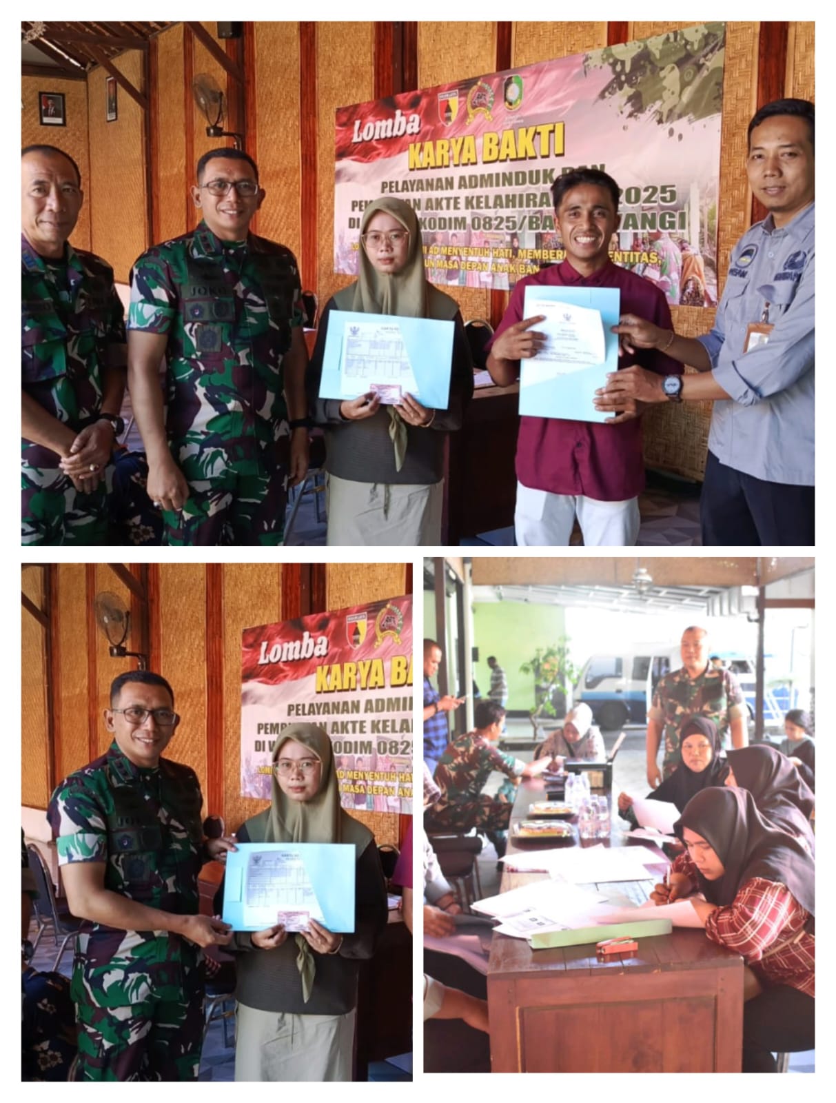 Sinergi TNI-AD dan Disdukcapil Banyuwangi Permudah Warga Miliki Dokumen Kependudukan Gratis
