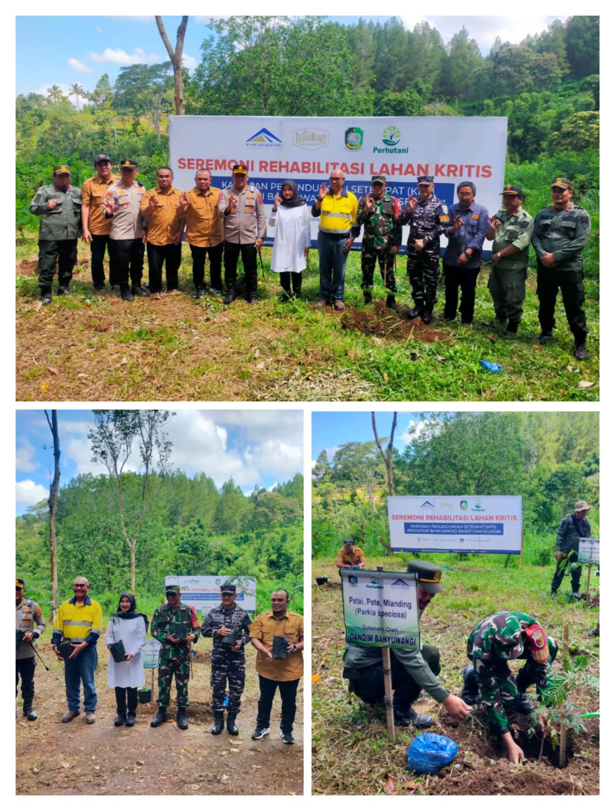 Dandim Letkol Arh Joko Sukoyo S.Sos M.Han Banyuwangi Turut Ceremoni Rehabilitasi Lahan Kritis