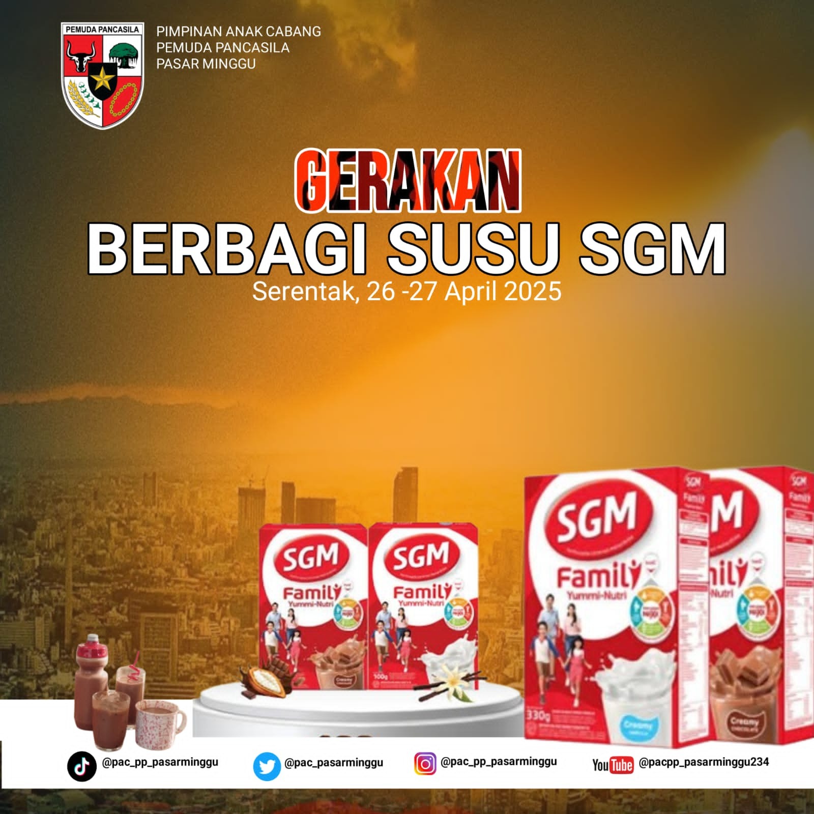Gerakan Berbagi Susu PAC Pemuda Pancasila Kecamatan Pasar Minggu