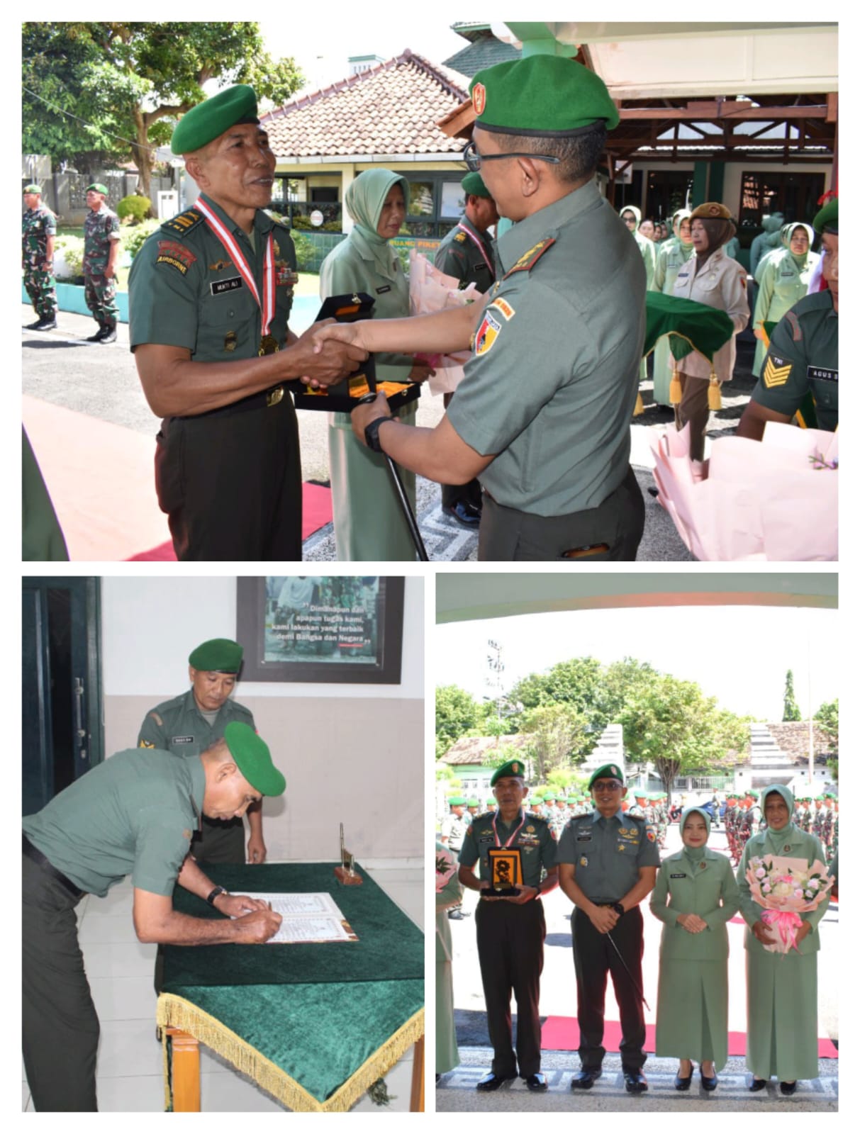 Kodim 0825/Banyuwangi Gelar Sertijab Danramil, Pedang Pora Wisudawira dan Pelepasan Pindah Satuan     Banyuwangistarbpknews.id,__ Komando Distrik Militer (Kodim) 0825/Banyuwangi menggelar acara serah terima jabatan (Sertijab) Komandan Rayon Militer (Danramil) jajaran, tradisi Pedang Pora pelepasan Purnawisudawira, serta pelepasan anggota yang pindah satuan. Acara khidmat ini berlangsung di Markas Kodim 0825/Banyuwangi, Jalan RA Kartini Nomor 02, Kepatihan, Kabupaten Banyuwangi, pada hari Senin (28/04/2025).  Dalam acara tersebut, dilaksanakan serah terima jabatan untuk dua posisi Danramil. Kapten Inf I Ketut Sukranata, S.Sos., kini mengemban amanah baru sebagai Danramil 0825-10 Bangorejo, menggantikan posisi sebelumnya. Sementara itu, Kapten Inf Didik Yulianto resmi menjabat sebagai Danramil 0825-05 Kalibaru.  Selain Sertijab, acara ini juga diwarnai dengan tradisi Pedang Pora yang mengiringi pelepasan Purnawisudawira, Kapten Kav Makali, yang memasuki masa purna bakti setelah dedikasi panjangnya di TNI AD. Suasana haru dan khidmat terasa saat para perwira mengayunkan pedang membentuk gapura penghormatan bagi Kapten Kav Makali.  Pada kesempatan yang sama, Kodim 0825/Banyuwangi juga melepas Kapten Inf Ali Mukti yang mendapatkan penugasan baru di Kodim 0825-24 Jember. Acara pelepasan ini menjadi wujud apresiasi atas pengabdian Kapten Inf Ali Mukti selama bertugas di Banyuwangi  Komandan Kodim (Dandim) 0825/Banyuwangi, Letkol Arh Joko Sukoyo, S.Sos., M.Han., dalam sambutannya menyampaikan ucapan selamat kepada para Danramil yang baru saja melaksanakan serah terima jabatan. Beliau berharap agar amanah yang diemban dapat dilaksanakan dengan sebaik-baiknya demi kemajuan satuan dan pengabdian kepada masyarakat.  Lebih lanjut, Dandim 0825/Banyuwangi juga menyampaikan rasa hormat dan terima kasih kepada Kapten Kav Makali atas pengabdiannya yang tulus selama masa dinas. Beliau juga memberikan selamat bertugas di satuan yang baru kepada Kapten Inf Ali Mukti.  Acara Sertijab, Pedang Pora, dan pelepasan anggota ini merupakan bagian dari dinamika organisasi di tubuh TNI AD, khususnya di Kodim 0825/Banyuwangi. Diharapkan, dengan adanya pergantian kepemimpinan dan penugasan baru ini, kinerja Kodim 0825/Banyuwangi akan semakin Solid, Profesional, dan Adaptif dalam menjaga kedaulatan negara dan keamanan wilayah. ( A. Jwn bpk )