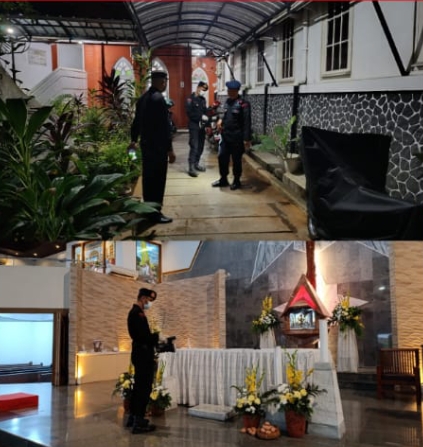 Brimob Polda Lampung Sterilisasi Gereja di Bandar Lampung, Pastikan Ibadah Umat Katolik Aman