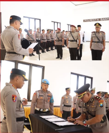 Kapolresta Banyuwangi Pimpin Sertijab Kasat, Berlangsung Khidmat dan Lancar