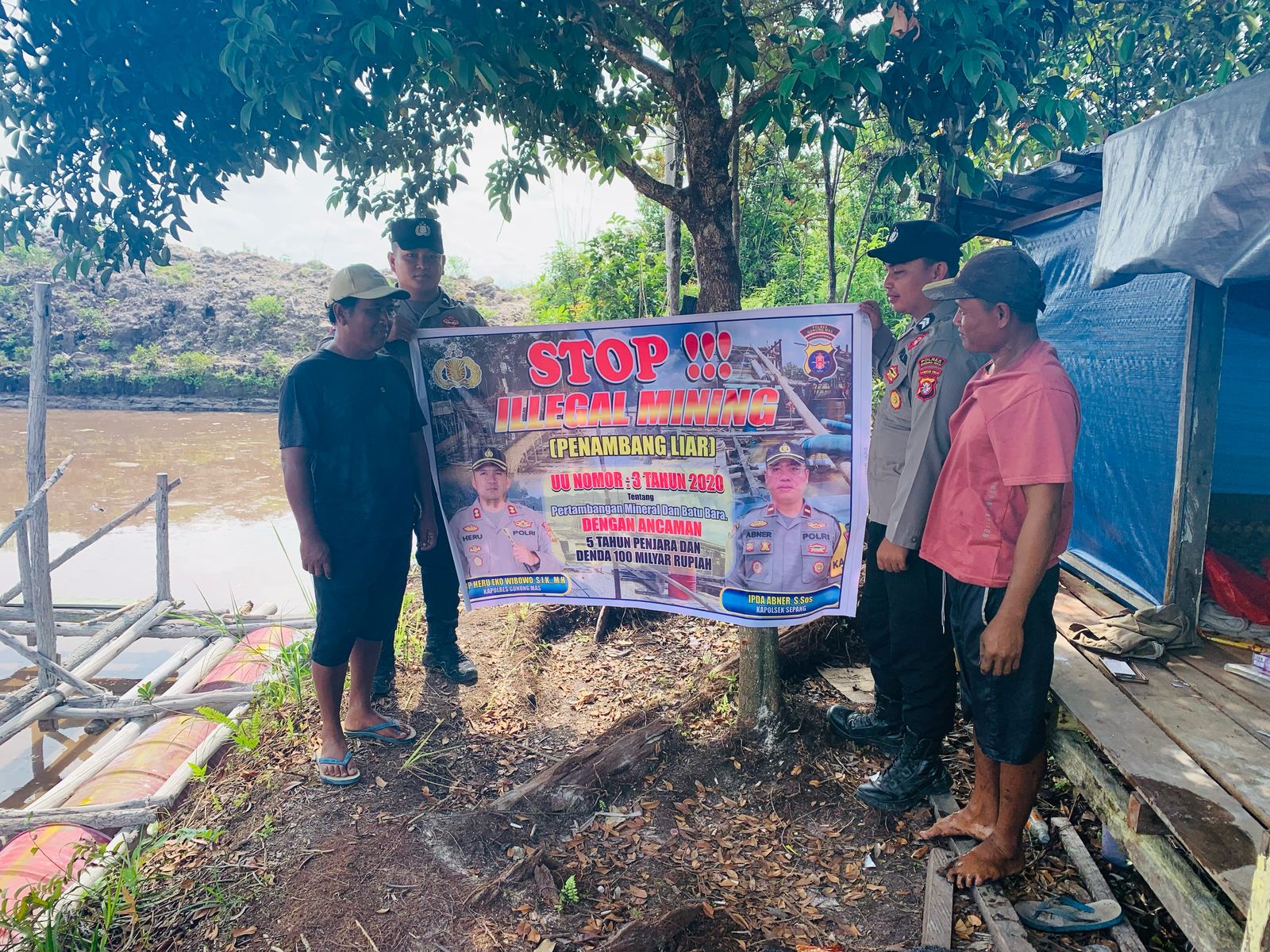 Di Wilayah Hukum Polsek Sepang Kelurahan Sepang Simin Kecematan Sepang Kabupaten Gunung Mas, Kapolsek Sepang, IPDA ABNER,S.Sos Solisasi Terkait Ilegal Mining.