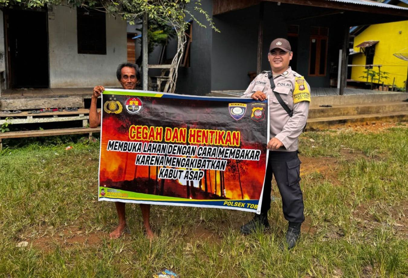 Polsek Toba Bangun Kesadaran Warga Lewat Sosialisasi Karhutla di Kecamatan Toba