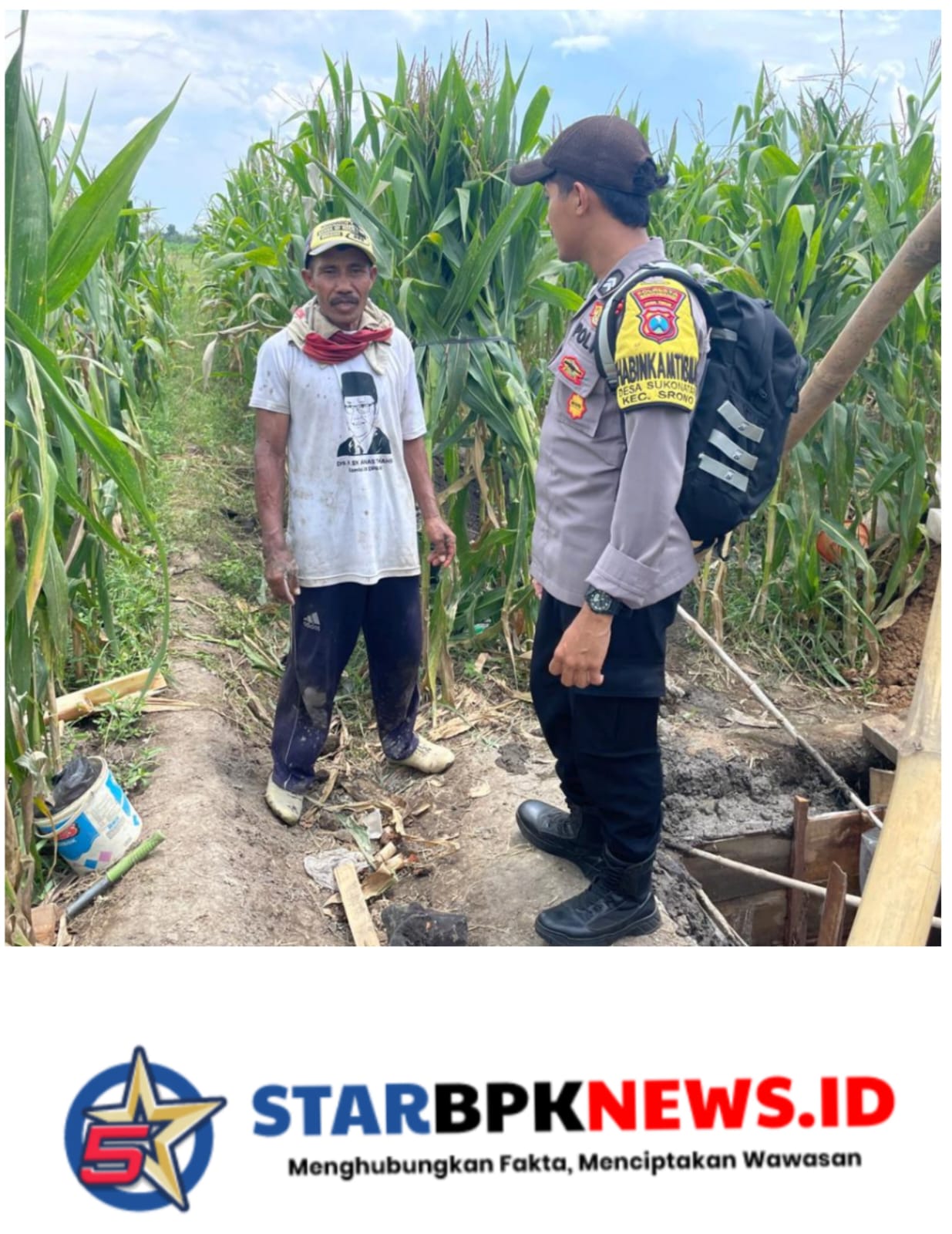 Bhabinkamtibmas Polresta Banyuwangi Turun ke Lahan, Komitmen Dukung Petani Jagung Wujudkan Swasembada Pangan