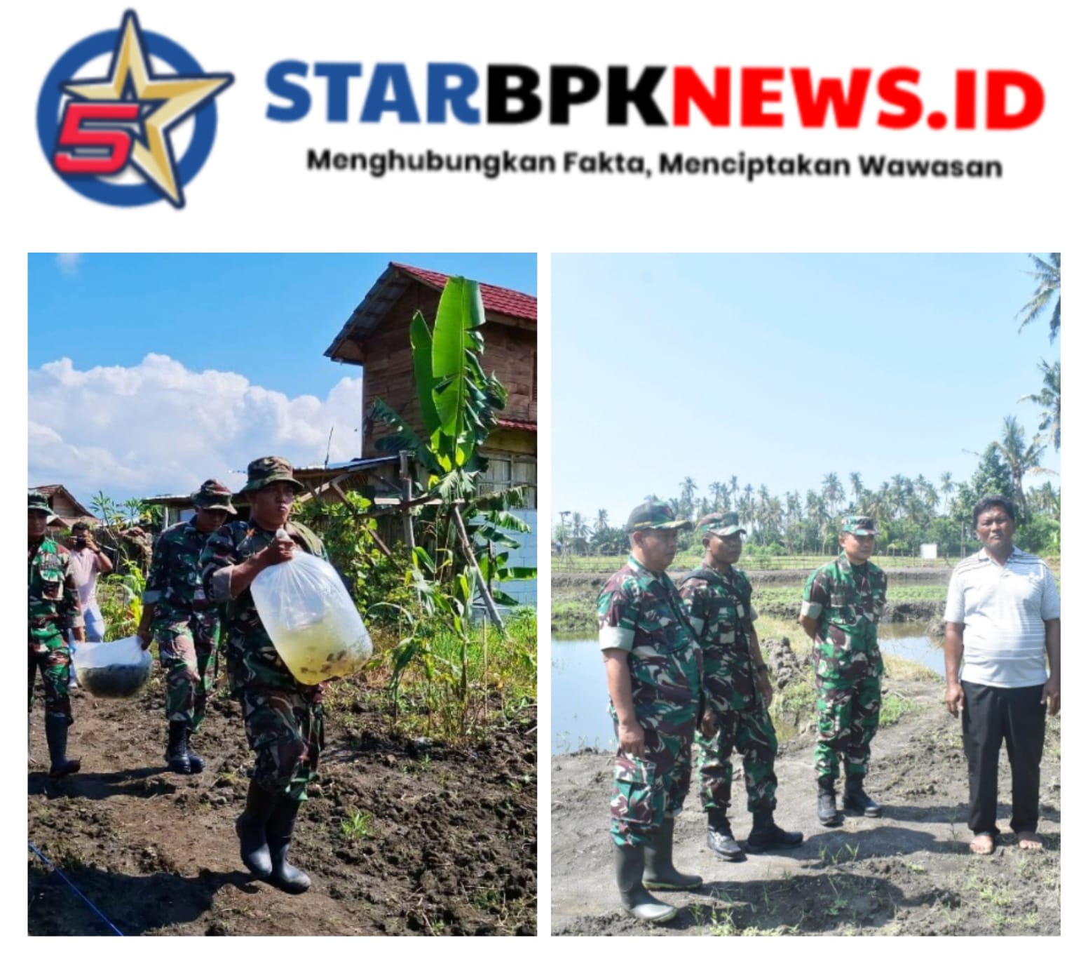 Aksi Penaburan Benih Ikan Sebagai Langkah Produktif Kodim 0825/BWI Bersama Poktan Sumbersari Sobo Banyuwangi Guna Mendukung Ketahanan Pangan Terpadu
