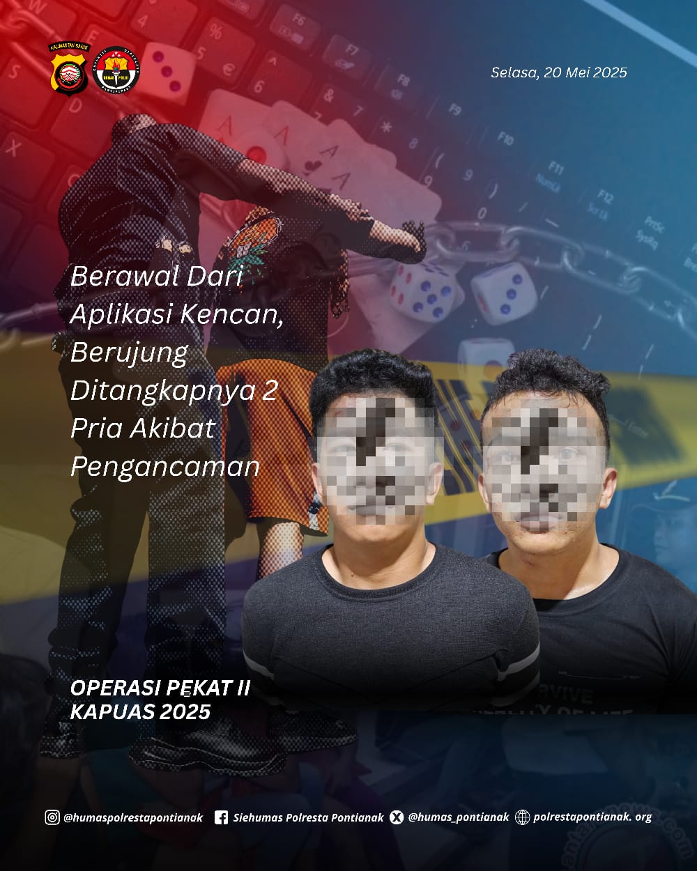 Reskrim Polsek Pontianak Barat Tangkap Pelaku Pemerasan Bermodus Aplikasi Michat