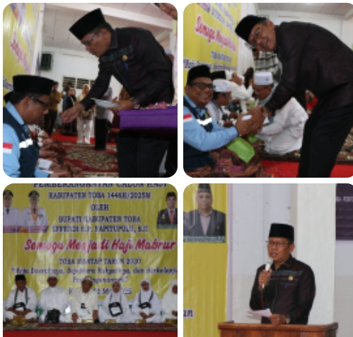 Tradisi Tepung Tawar 8 (delapan) Calon Haji di Berangkatkan Pemkab Toba