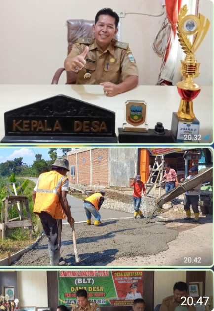 Kepala Desa Karyasari Gaya Mulyana : Realisasi Pembangunan Infrastruktur dan BLT Dana Desa Guna Mewujudkan Desa Karyasari Maju dan Bermartabat