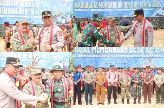 Kapolres Sanggau Hadiri Pembukaan TMMD Ke-124 di Parindu, TNI-Polri Bersinergi Dukung Pembangunan Desa