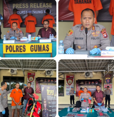 Berantas Pekat Dan Premanisme, Polres Gunung Mas Ungkap Kasus Kepemilikan Senpi Rakitan Hingga Penganiayaan Berat