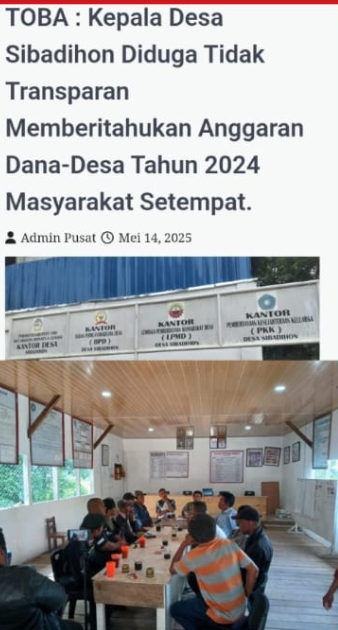 Kepala desa Sibadehon audensi kepada Wartawan mengenai Brita yang beredar beberapa hari yang lalau