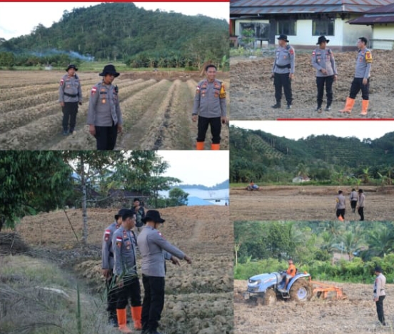 Kabag Ops Polres Sanggau Pimpin Pengecekan Lahan Demplot untuk Ketahanan Pangan di Kecamatan Sekayam