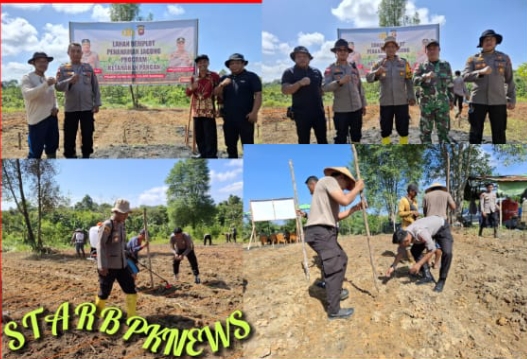 Kapolsek Tayan hilir Gencar kan ketahanan pangan lewat penanaman jagung serentak di kecamatan Tayan hilir.