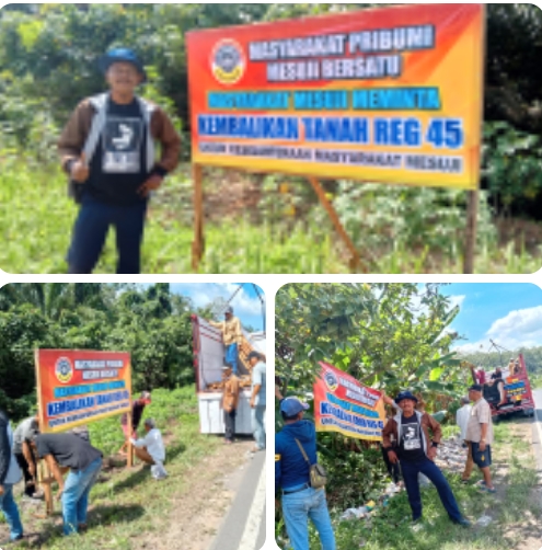 Warga Mesuji MPMB resmi pasang spanduk, akibat tak di indahkan tuntutannya.