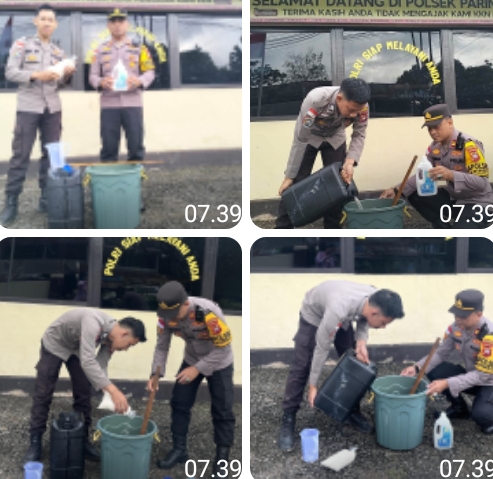 Polsek Parindu Dukung Program Ketahanan Pangan Lewat Pelarutan Pupuk Cair Naffamik untuk Lahan Jagung Hibrida