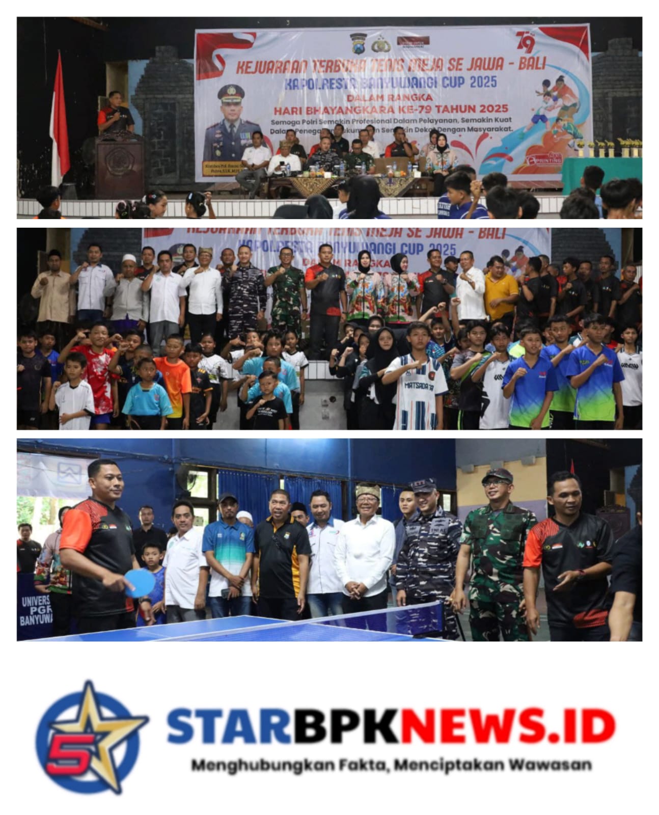 Dandim 0825/Banyuwangi Dorong Generasi Produktif lewat Kejuaraan Tenis Meja Kapolresta Cup 2025 Se-Jawa Bali