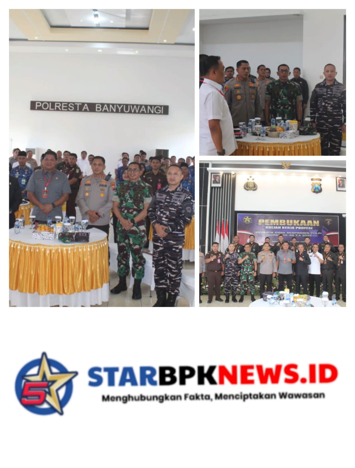 Dandim 0825/Banyuwangi Hadir Launching Kuliah Kerja Profesi Sespimmen Polri Dikreg ke-65 Tahun 2025
