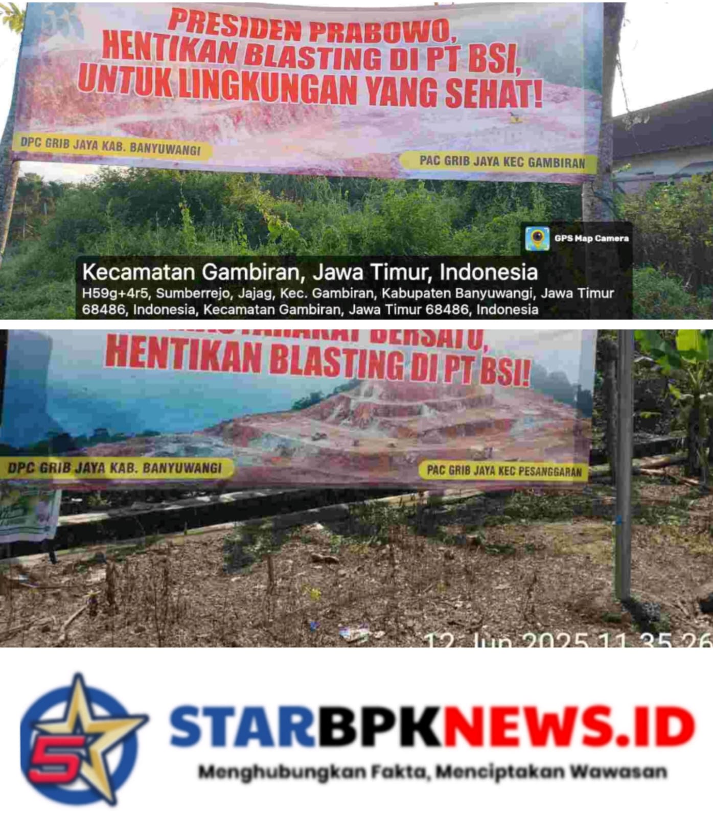 Dampak Blasting PT BSI Berpotensi Rusak Alam, Ormas GRIB JAYA Bersurat ke Presiden
