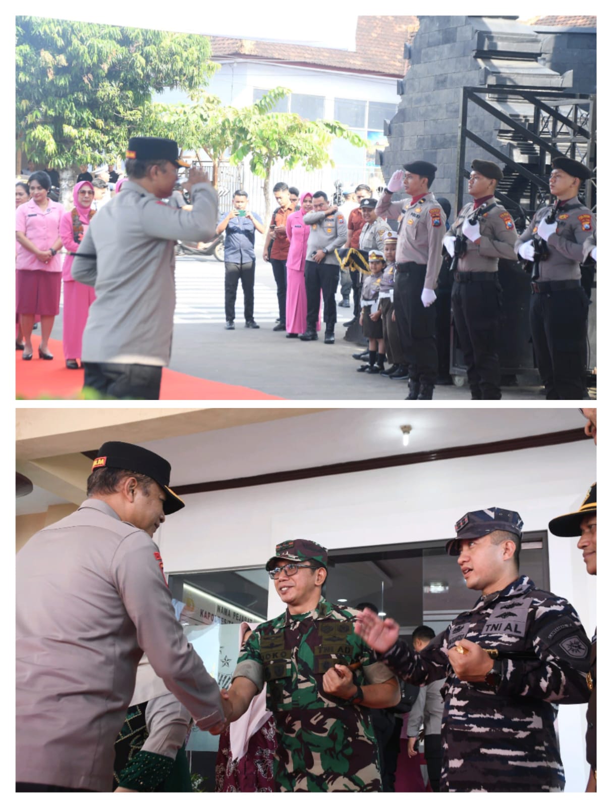 Kalaborasi TNI-POLRI Produktif, Dandim 0825/Banyuwangi Sambut Kunjungan Kerja Kapolda Jatim