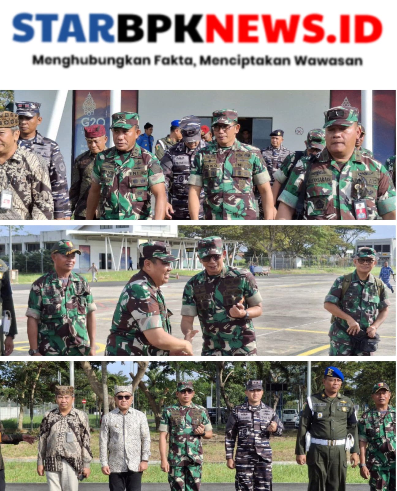 Dandim 0825/Banyuwangi Sambut Kedatangan Rombongan Kemenhan RI di Bandara Blimbingsari Banyuwangi