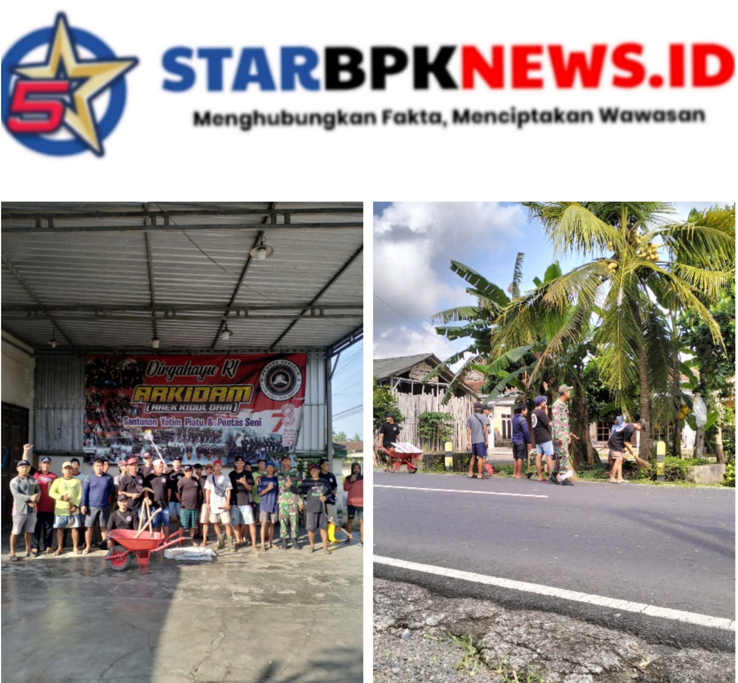 Bareng Babinsa Dan Pemuda Bangorejo Ciptakan Lingkungan Bersih Serta Produktif